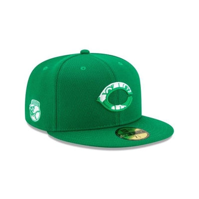 Green Cincinnati Reds Hat - New Era MLB St Patricks Day 59FIFTY Fitted Caps USA1850432